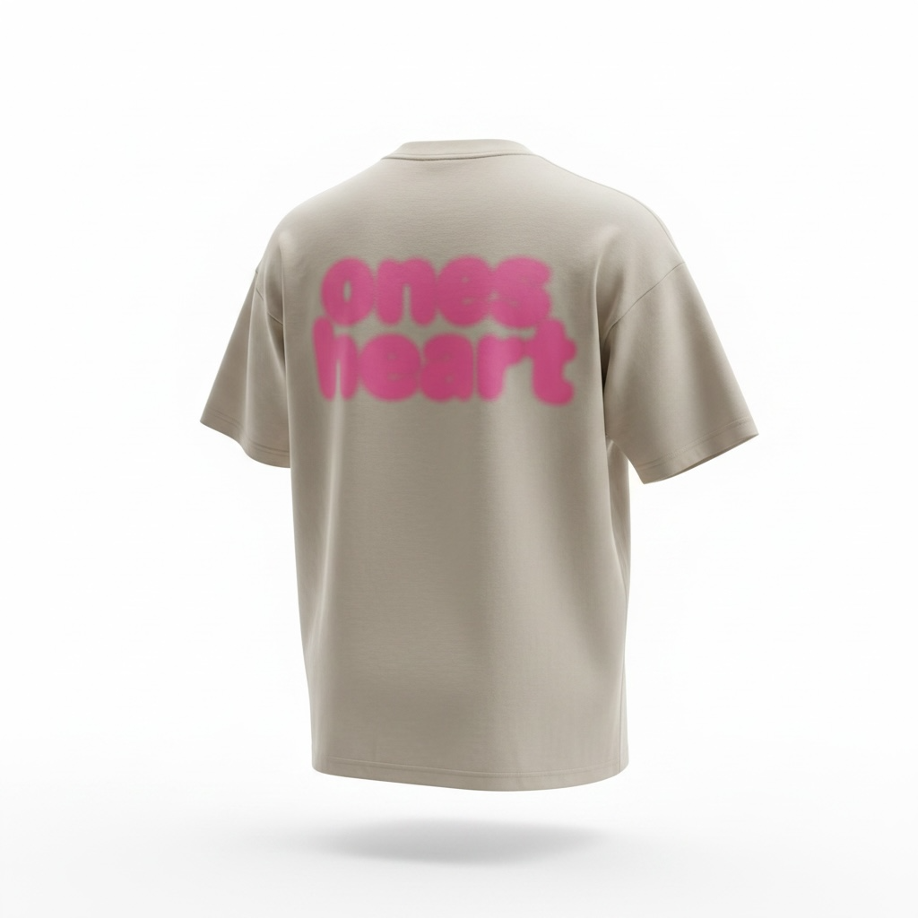 Oversized Sand Dear One's Heart Airbrush Tee