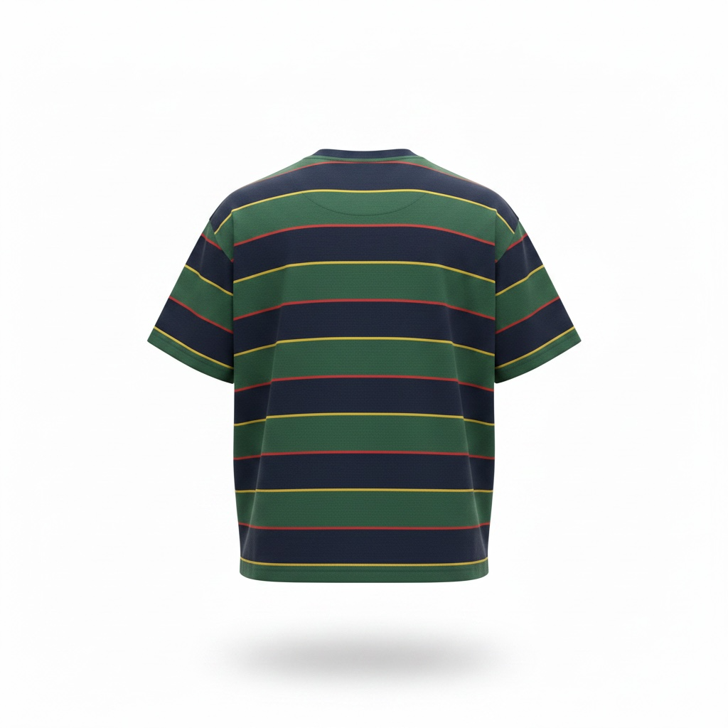 Retro Horizon Striped Tee – Forest & Navy