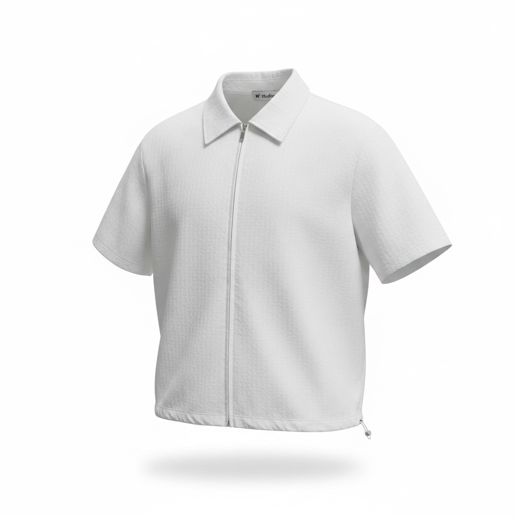 The Chalk Grid Zip Shacket