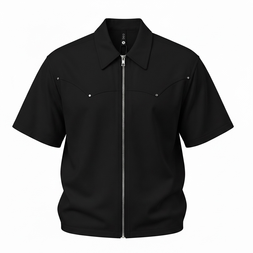 The Pitch Black Western Zip Polo
