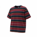 Retro Horizon Striped Tee – Burgundy & Navy